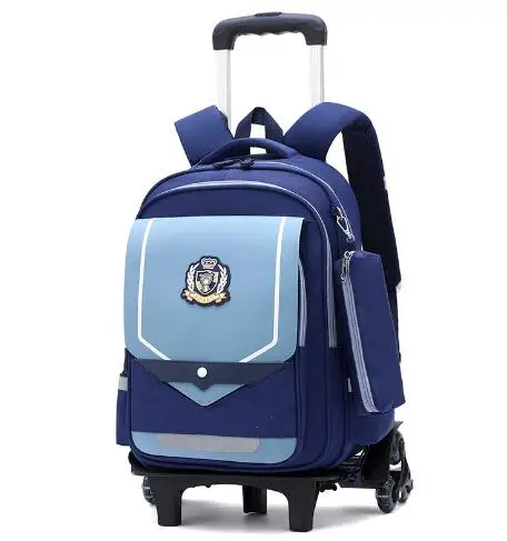 School Trolley Backpack Schoolbag with cart Primary School bookBag with wheels kids Rolling  travel trolley bag Wheeled Backpack