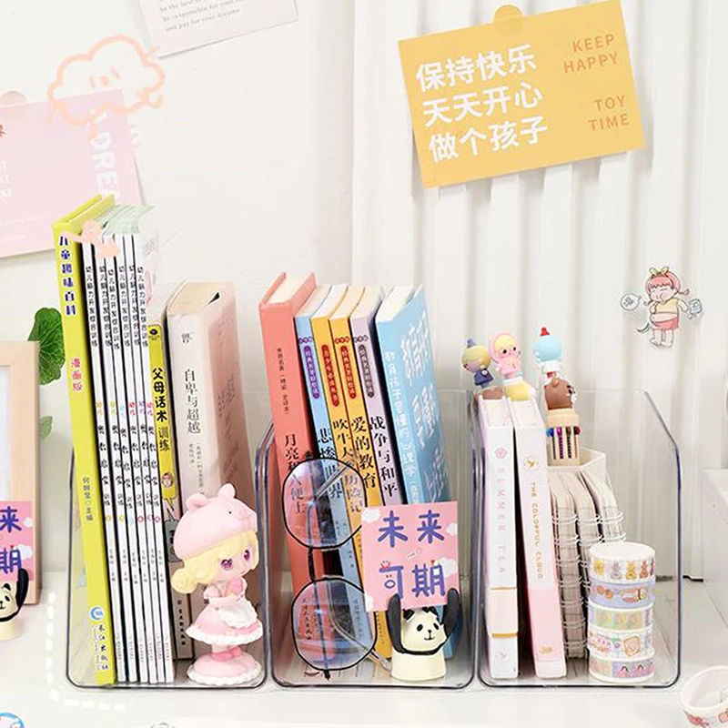 

Holder File Organizer Desktop U-shaped Acrylic Desk Magazine Folder Sorter Letter Stand Mail Book Paper Brochure Bin Box Storage