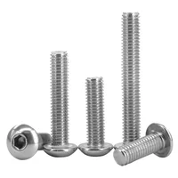 ISO7380 สแตนเลสสตีล Hex สกรู M2 M2.5 M3 M4 M5 M6 M8 M10 M12 หกเหลี่ยม 304 SS ซ็อกเก็ต Allen Bolt ด้ายเครื่องสกรูโลหะ 5