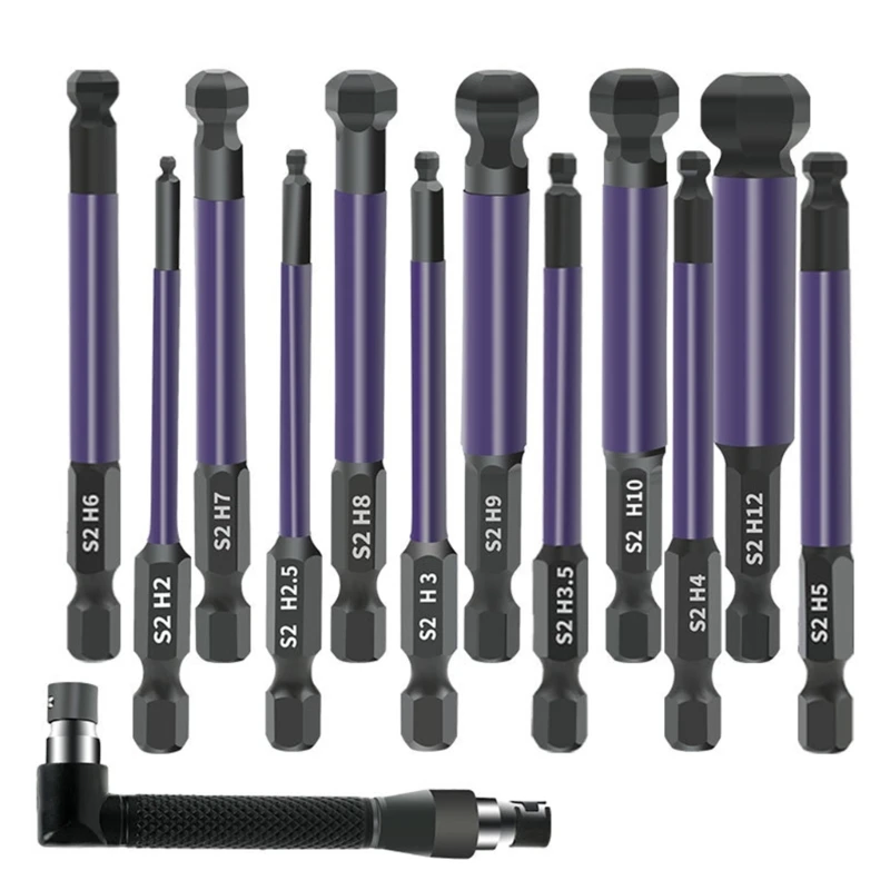 

Ball Head Screwdriver Bit with 1/4Inch Double Head Socket for Repair Maintenance