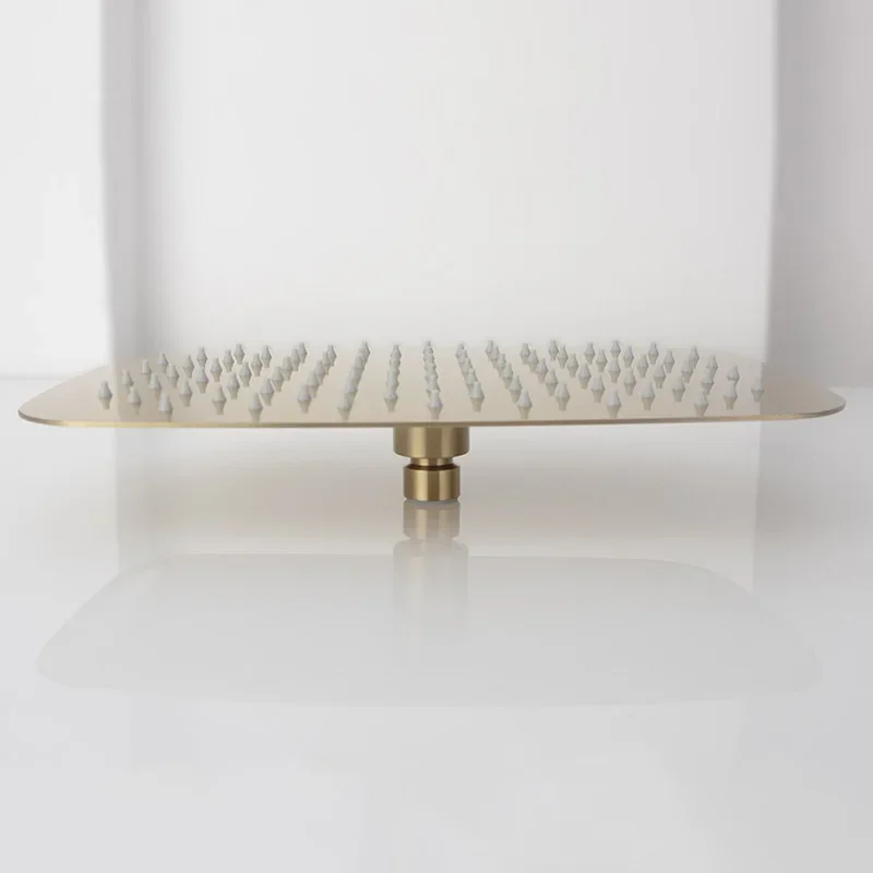Bathroom Rain Shower Set Brushed Gold And Black Solid Brass Bath Shower Faucet Quality Wall Mounted Water Mixer Bath System