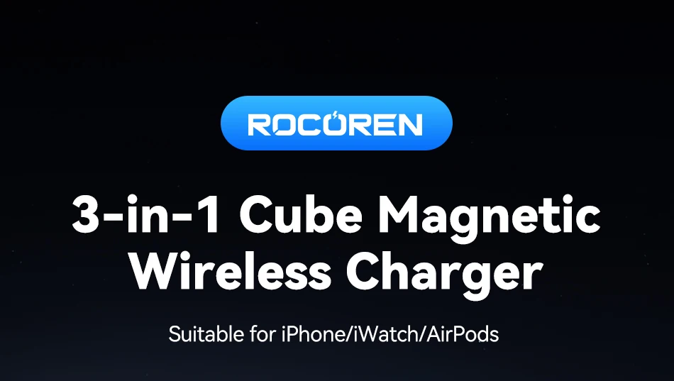 Chargeur Rocoren Sans Fil iPhone Samsung avec support vertical et indicateur LED 