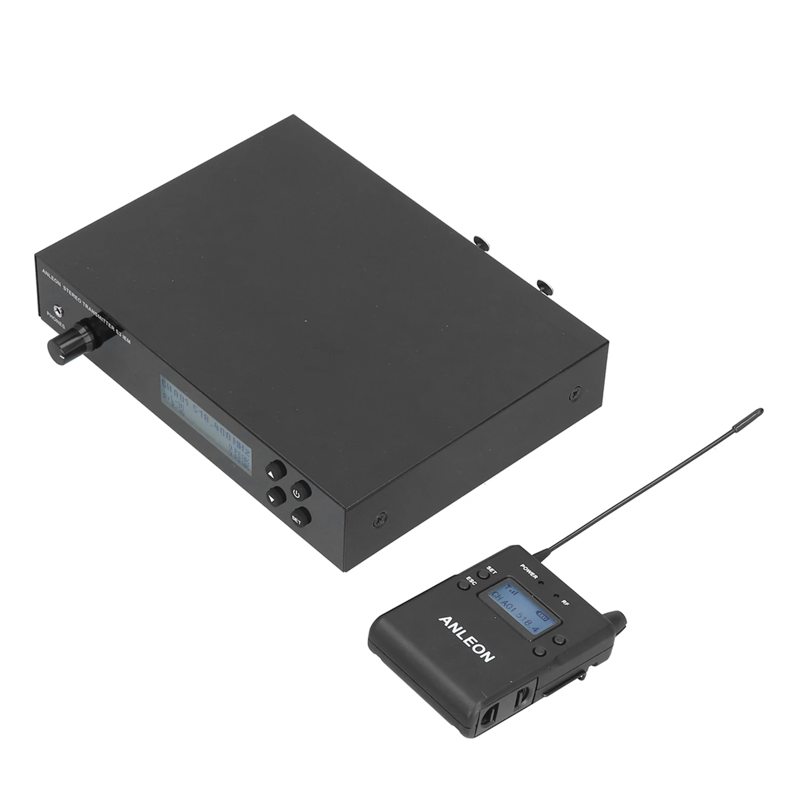 ANLEON S3 IEM Stereo Wireless In-Ear Monitor System Ear Return System 518-554MHz 110-240V with 2 Receivers