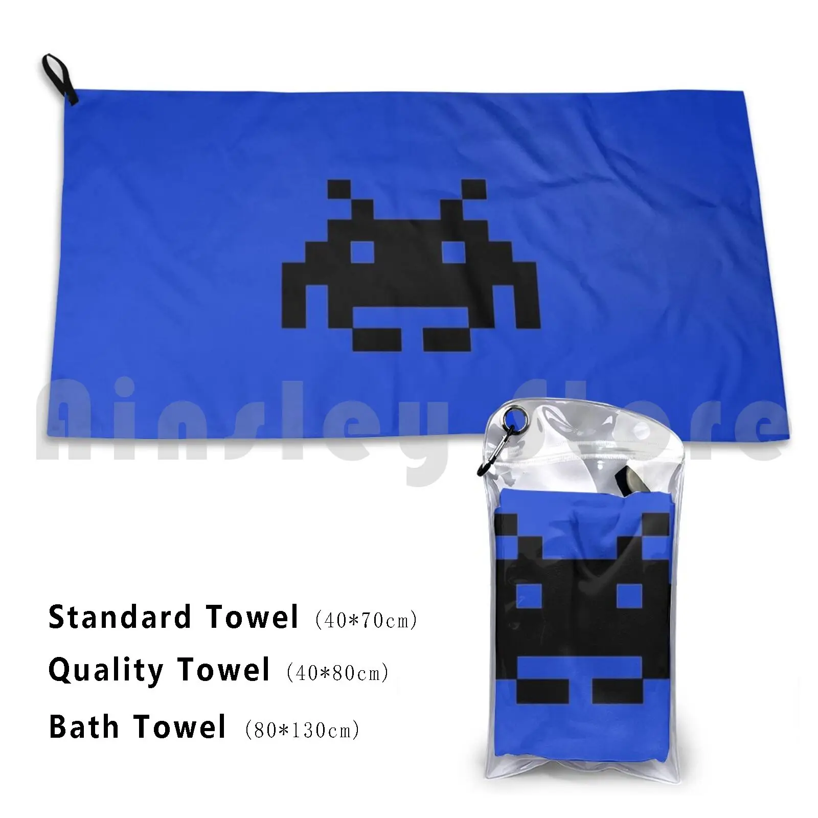 Space Invader Telo Da Bagno Cuscino Da Spiaggia Gaming Space Invader Retro 8Bit Shooter Arcade