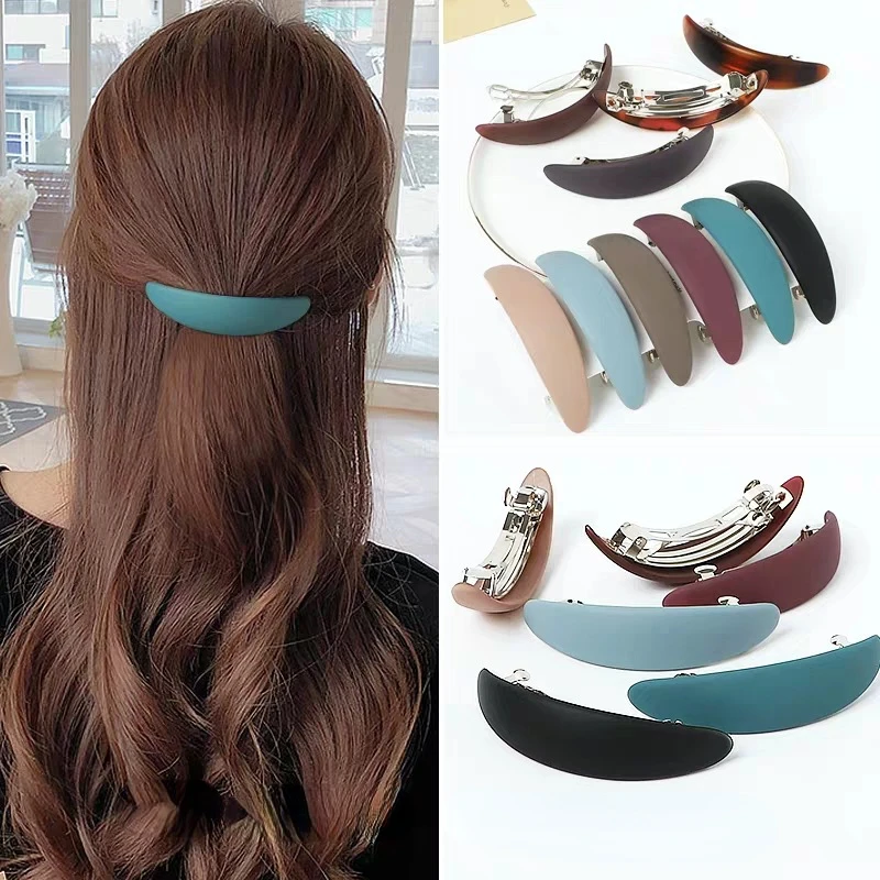 

Geometry Semicircle Colorful Spring Hair Clip Acetic Acid Acrylic Solid Color Hairpin for Women Hair Accessories