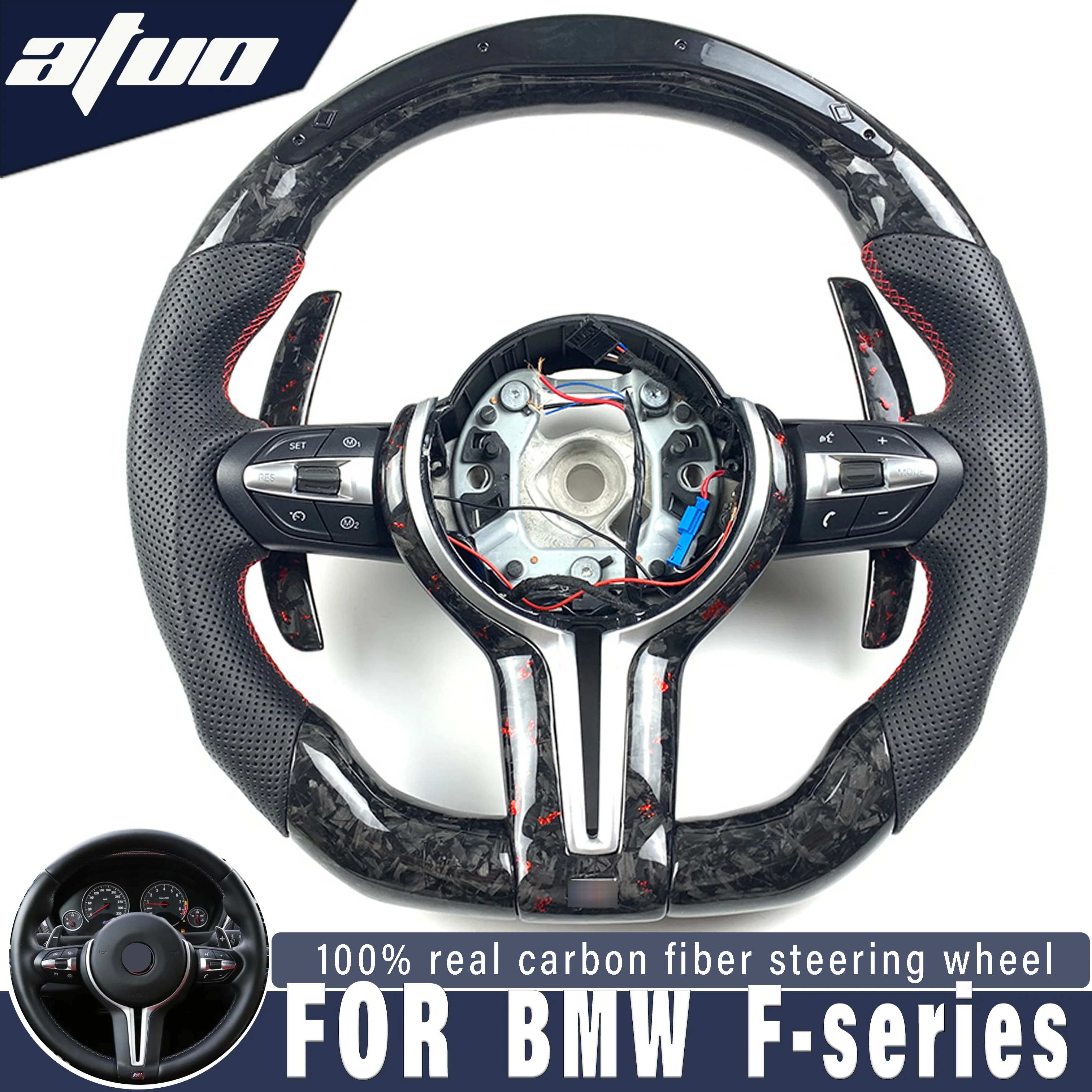 

Рулевое колесо из углеродного волокна для BMW F10, F11, F30, F31, F34, F33, F36, F20, F21, F22, F23, M3, M6, Автомобильное рулевое колесо с вибрацией и подогревом