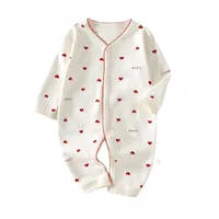 Newborn Baby Clothes Jumpsuit with Love Printed on 100 Cotton Boneless Romper Newborn Super Cute Outfit Long Sleeve Bodysuit 1