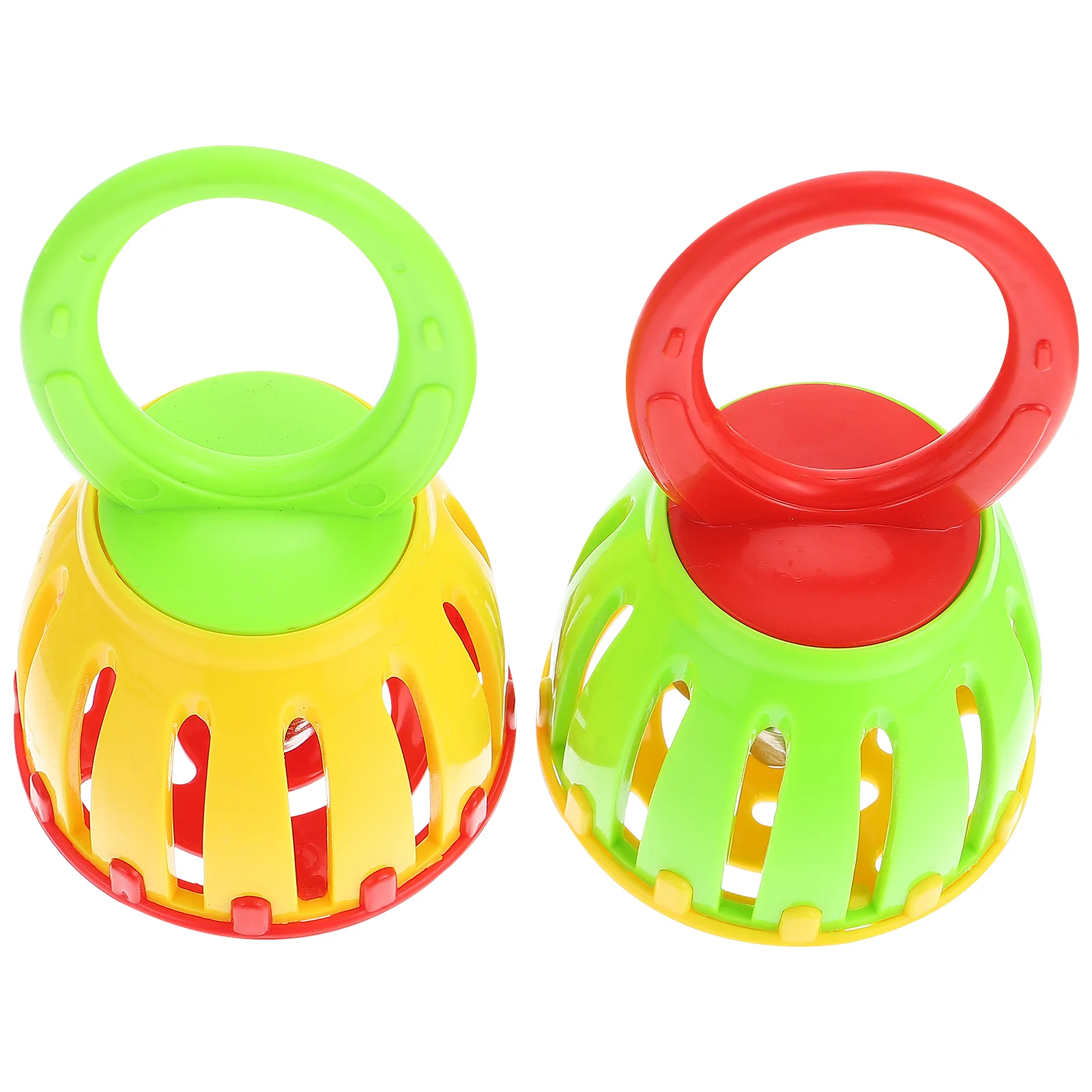 2 Pcs Toy Cage Bell Baby Role-playing Toys Miniature Abs Manual Rattles Educational