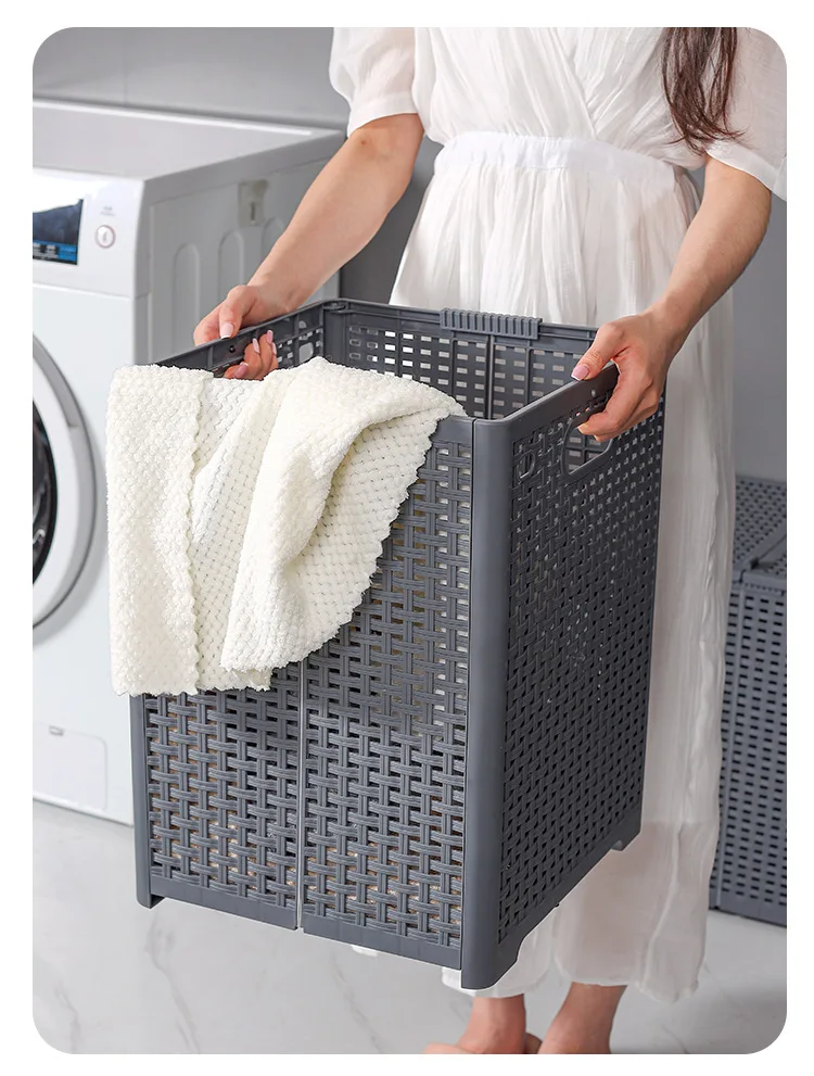Cesto Lavaggio Risparmio Spazio Cestino Per Bucato Pieghevole In Tessuto - Grigio, Risparmio Spazio, Ecologico, Per Lavanderia Cestino Lavaggio Risparmio Spazio - Foto 3