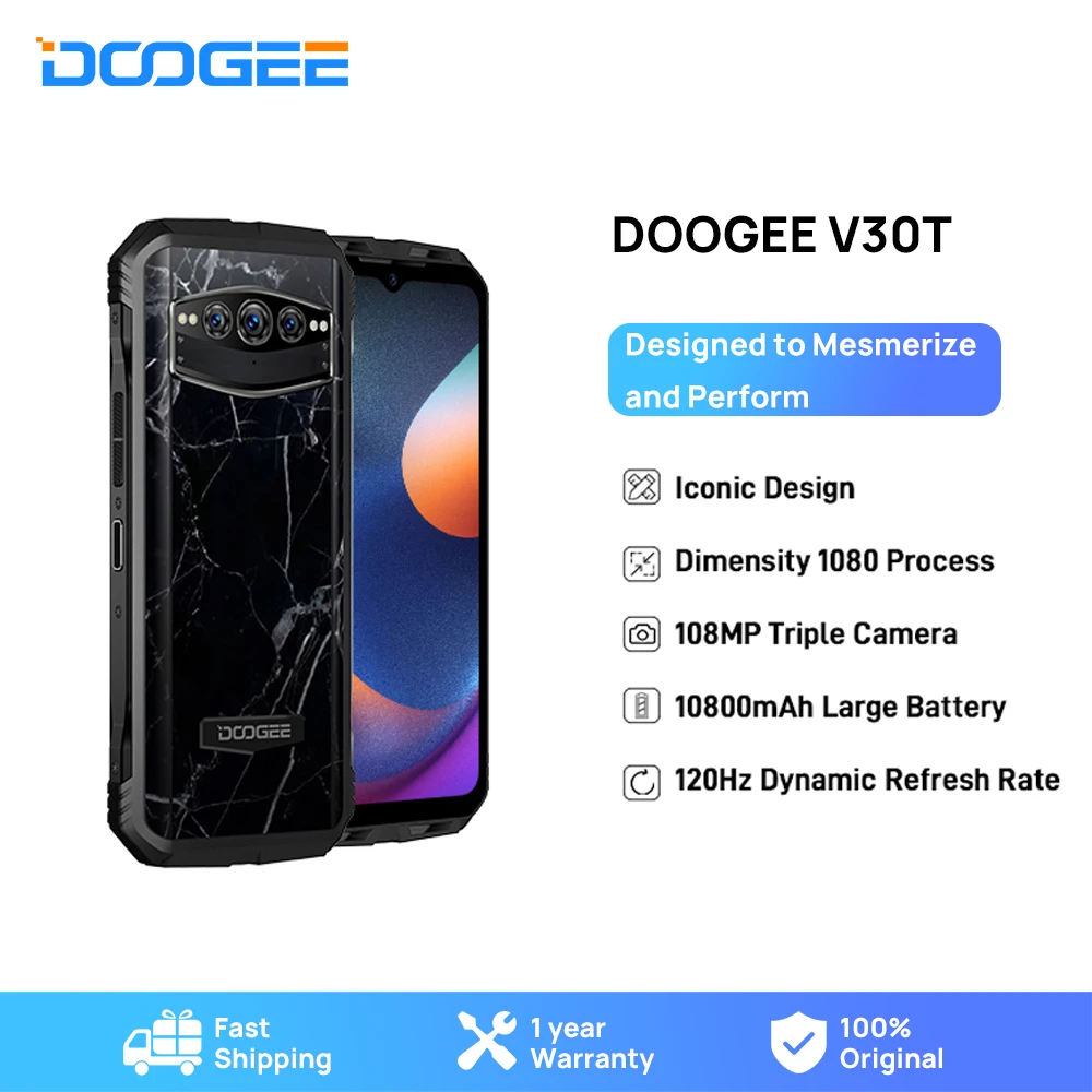 Doogee V30t 5g Rugged Phone Dimensity 1080 6nm 12+256gb Smartphone 6.58 ...