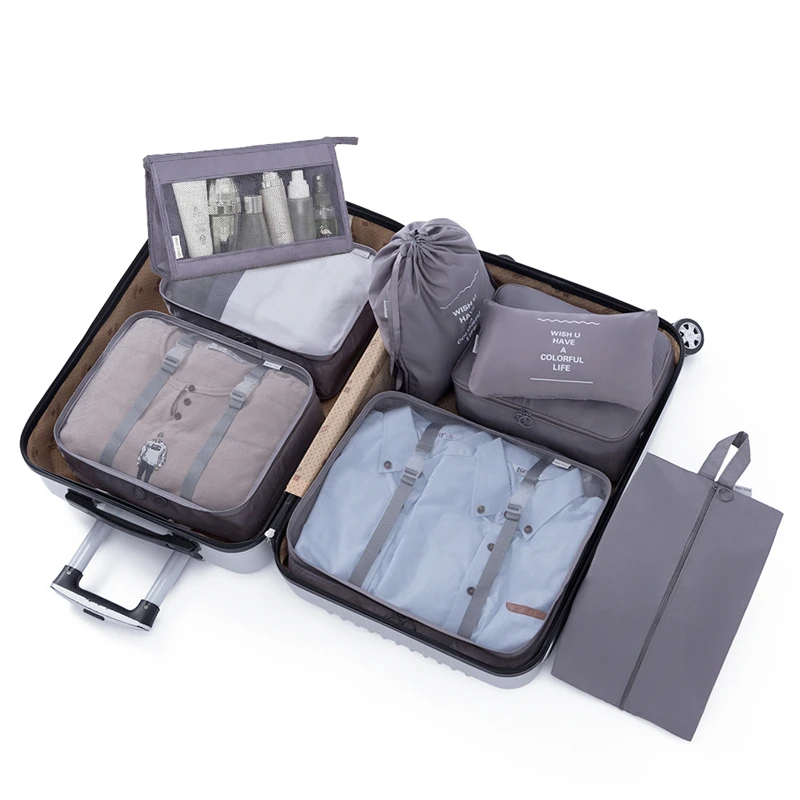 

High Quality Waterproof Travel Storage Bag 8PCS Luggage Clothing Storage Case Suitcase Packing Set Organizer Wardrobe Tidy Pouch