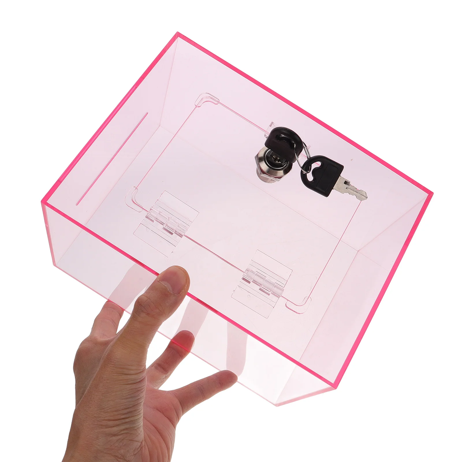 Acrylic Material Safe Wear Resistance Money Boxes Clear Acrylic Box With Lock Donation Box For Suggestion Box With Lock Complain 6