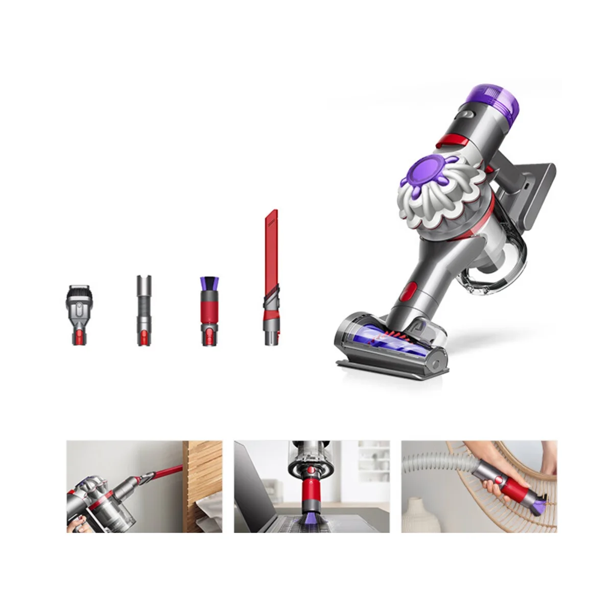 

6 шт., Запасные детали для Dyson V8 FOCUS пылесос для матрасов, передний фильтр и задний фильтр, Пылезащитная всасывающая головка