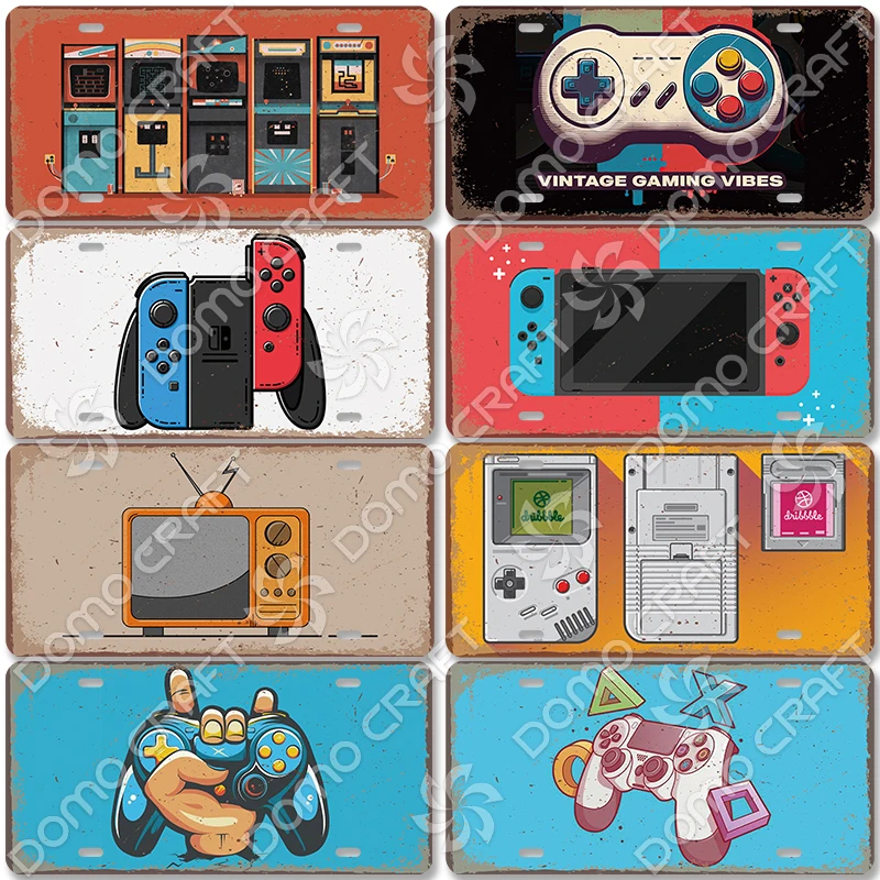 Targa Metallica Vintage Per Sala Giochi - 20x30 Cm, Con Scritta