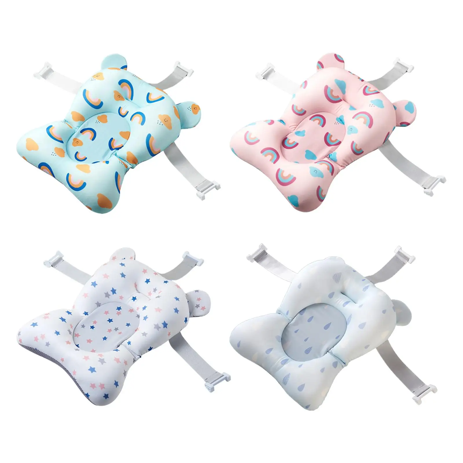 Cushion Mat Backrest Sink Baby Kids Bath Tub Pad Support Seat Non Slip