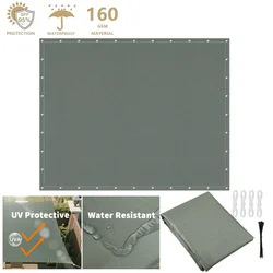 Weatherproof UV Protection Garden Shade Cloth with Grommets - 2x2M (Dark Grey)