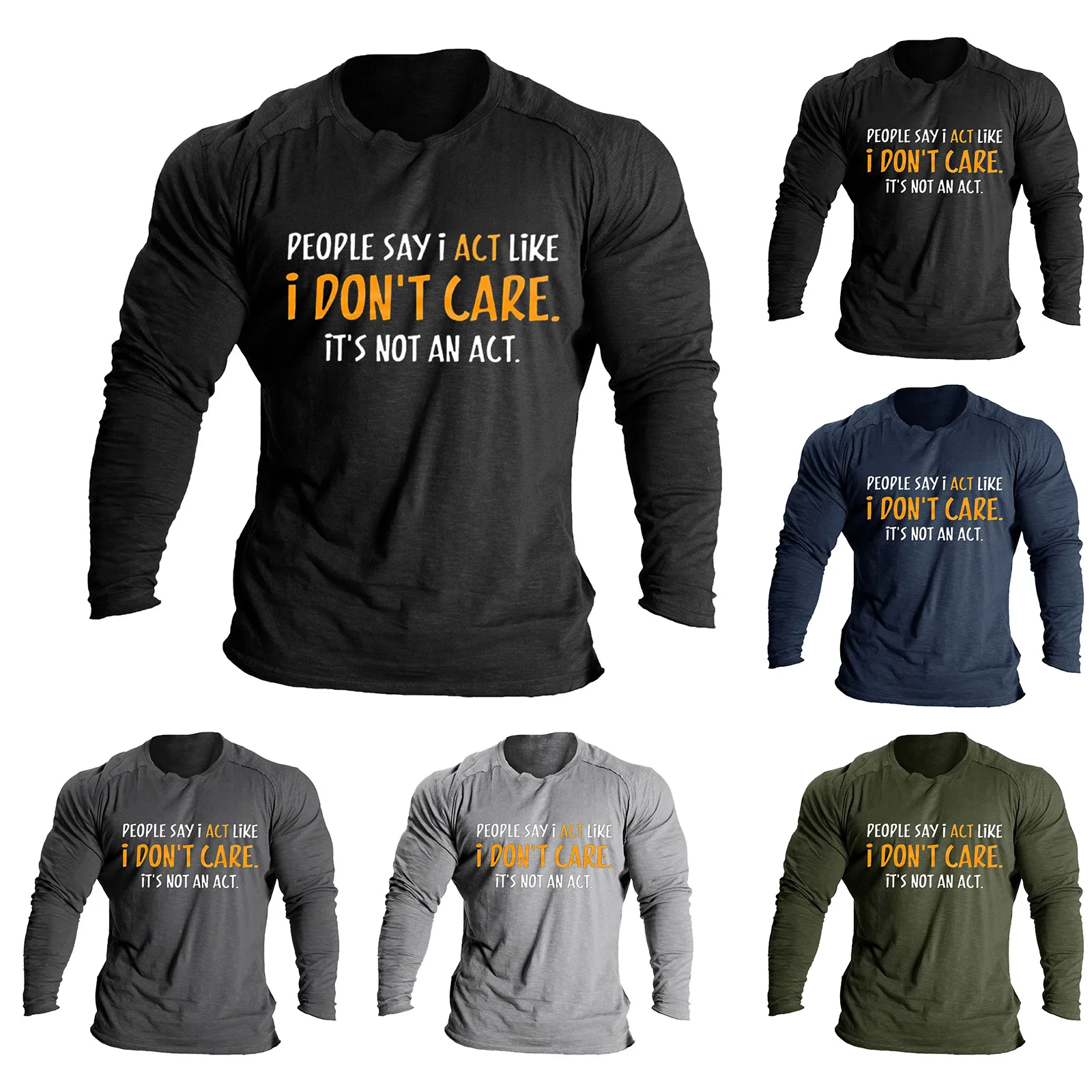 

Мужская повседневная мягкая и удобная маленькая Футболка с принтом, с воротником «хомут» и длинными рукавами, Уличная Повседневная одежда