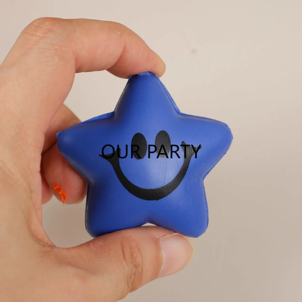 Stress Relief Toys 12Pcs Colorful Soft PU Star Sponge Balls Party