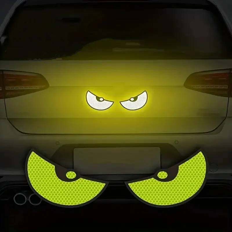Reflective Stickers 6pcs Motorcycle Bike Car Warning Creative Funny Big Eyes