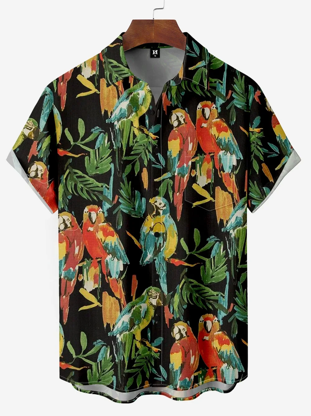 Tropical Colorful Tropical Jungle And Pineapple Pattern 3D Print Men's Short Sleeve Shirts For Men Fashion Hawaiian Shirt
