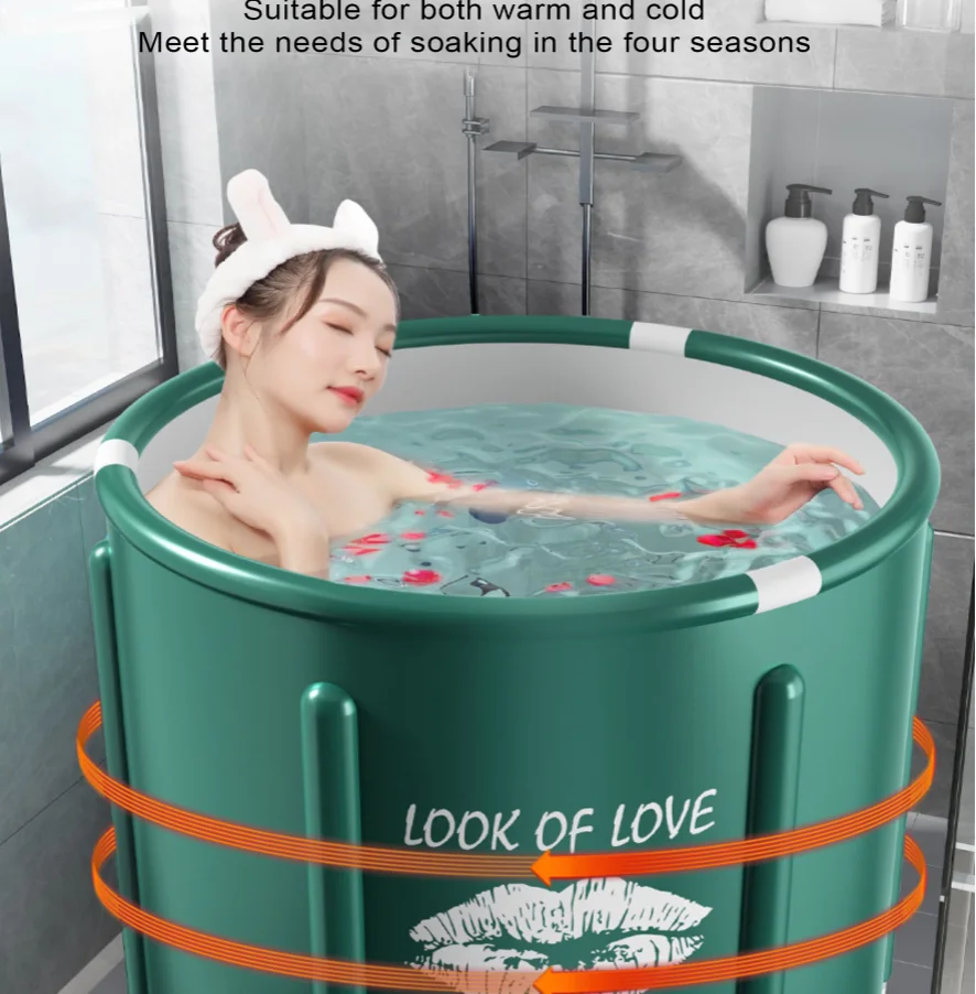 Adult Bath Bucket Folding Bathtub Bidet Body Large Bathtub Thicken Shower Barrel Available Foldable Tub Portable SPA