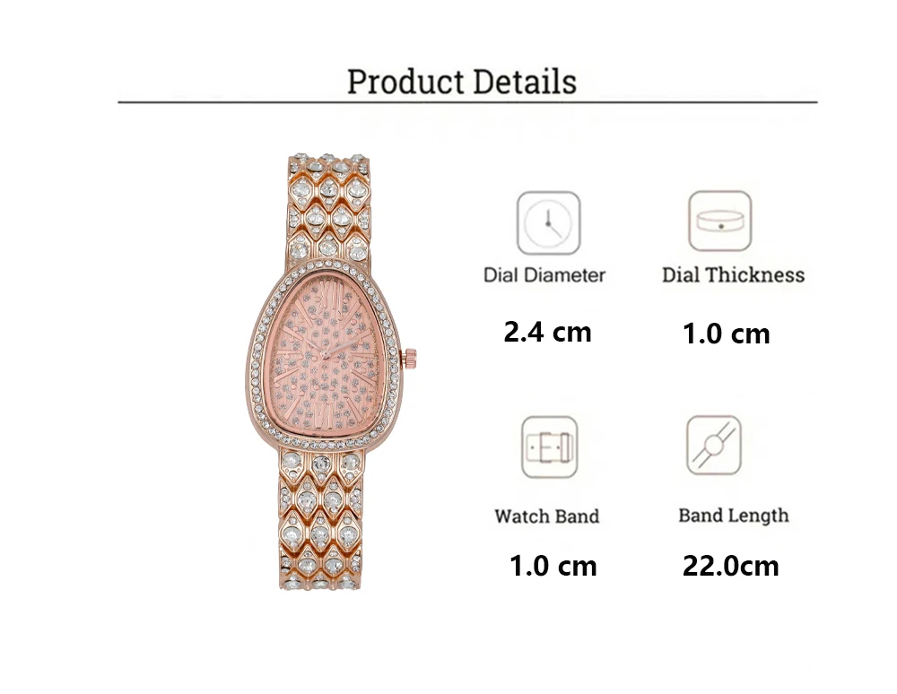 Luxury Women's Watch Metal Strap Fashion Temperament Dove Egg Rhinestone Inlay Full Diamond Strap Quartz Watch for Women Clock