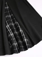 2025 European and American fashion summer new large size girls Gothic mini skirt high waist plaid A-line - Image 6