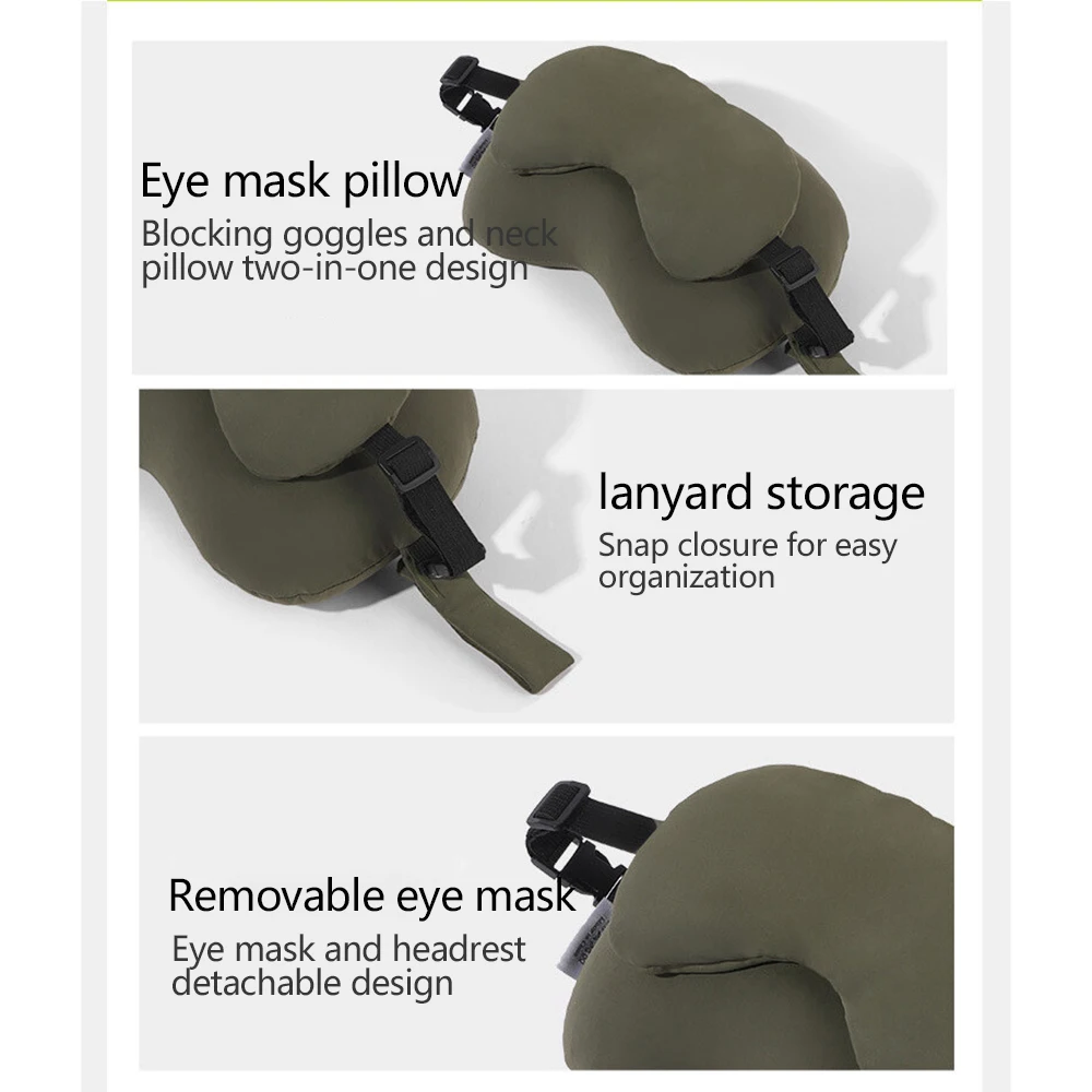 Deluxe Travel Memory Foam Neck Pillow with Sleep Mask - Ultimate Comfort for Long Journeys
