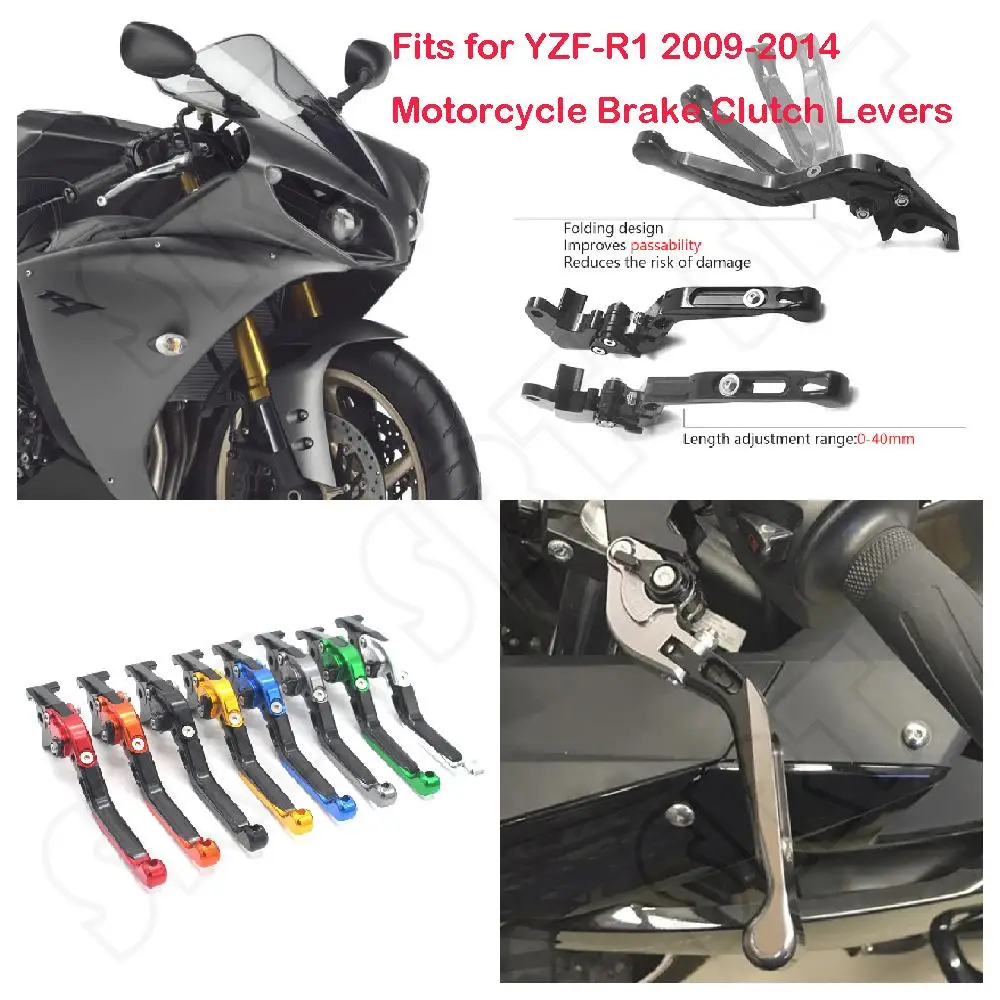 

Fits for Yamaha YZF R1 YZF-R1 ABS 2009 2010 2011 2012 2013 2014 Motorcycle Folding Adjustable Extendable Brake Clutch Levers