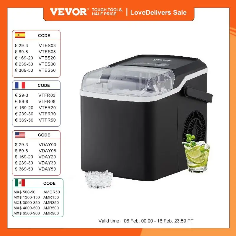 Vevor Macchina Per Il Ghiaccio Da Banco Macchina Per Il Ghiaccio Portatile Autopulente Con Paletta Per Il Ghiaccio E Macchina Per Il Ghiaccio A Cestel