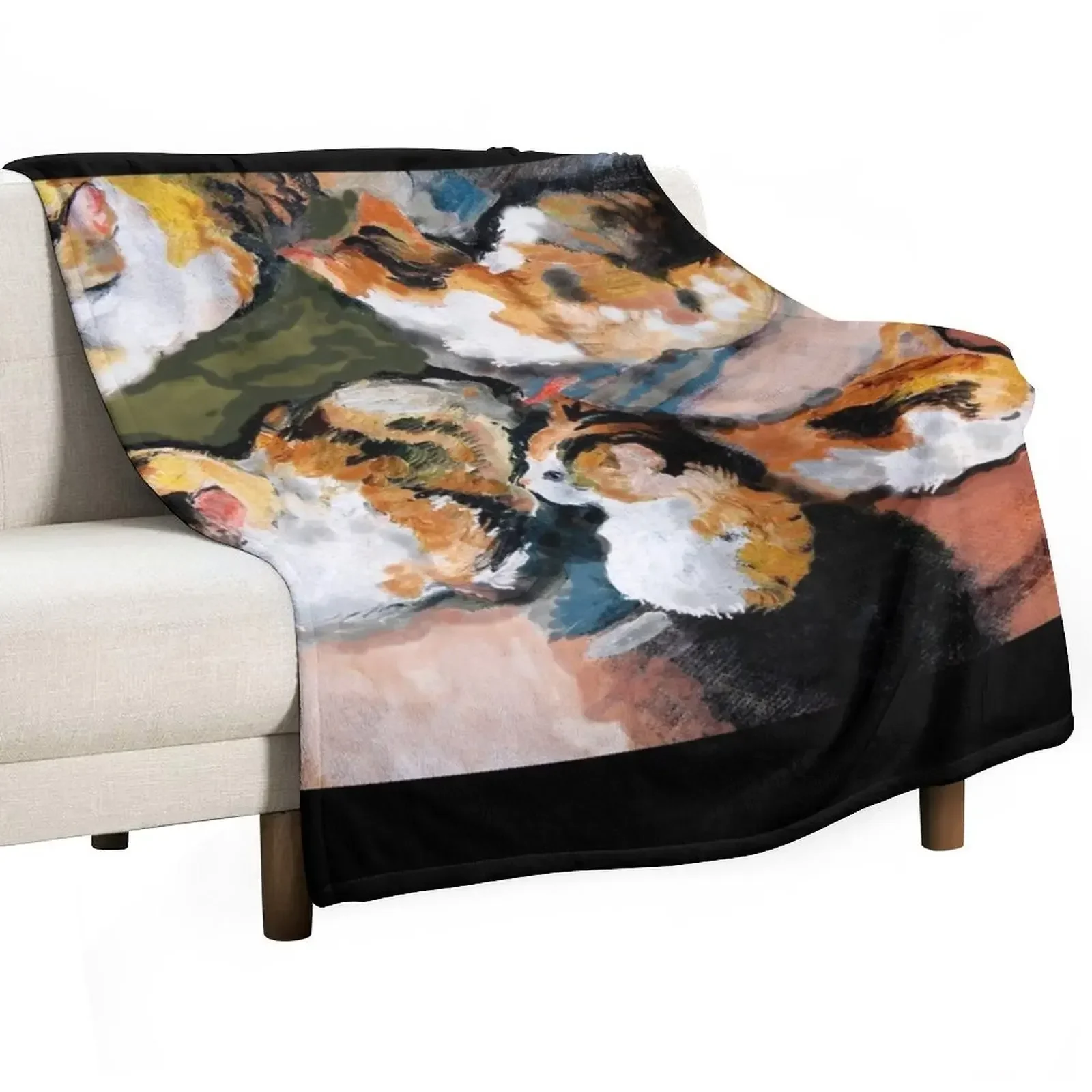 

Calico Kitties! Throw Blanket Vintage Soft Plaid Blankets