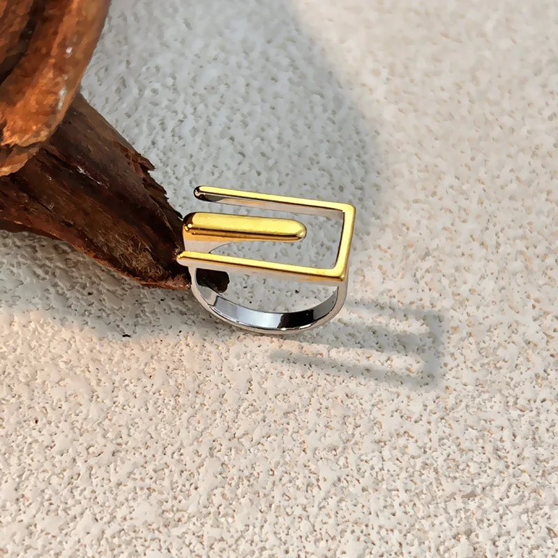 Fashion Hollow Wire Geometric Rings for Women Creative Versatile for Everyday Wear Mix Color Stainless Steel Finger Ring Jewelry