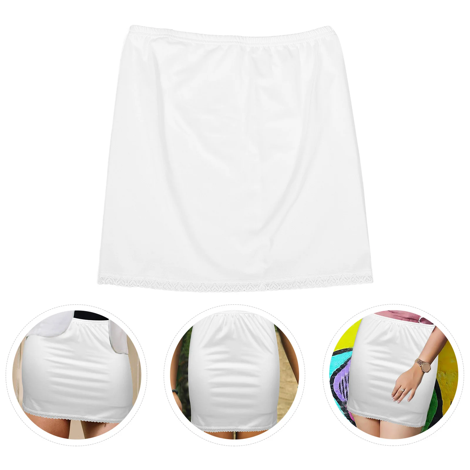 Lace Lining Skirt Short Skirts for Women Floral Dress Petticoat Girls Bottoming Polyester Women's