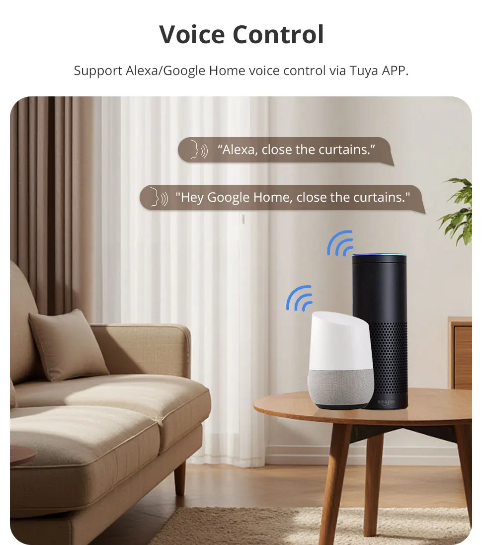 Zigbee WiFi Smart Curtain Motor for ZM87 Electric Curtain Track Sliding Rails Wo