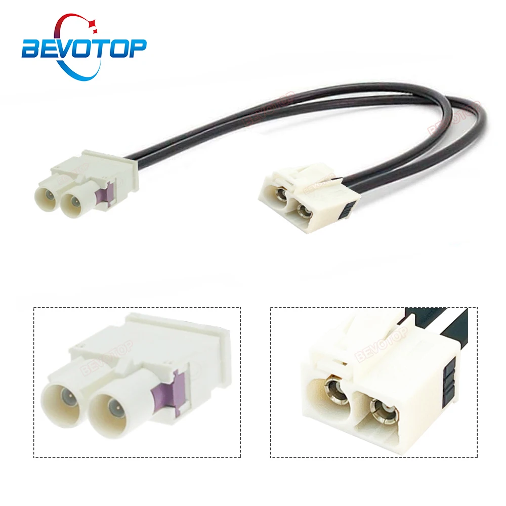 Bevotop Dual Twin Fakra B Spina Maschio A Jack Femmina Rg174 Cavo Coassiale Rf Bianco Fakra Ii Splitter Radio Antenna Adattatore Jumper