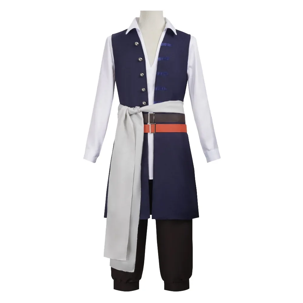 Costume da Capitano Jack Sparrow per Uomo, Uniforme da Pirata, Set Completo per Carnevale dei Caraibi, Outfit Jack Sparrow - immagine 4