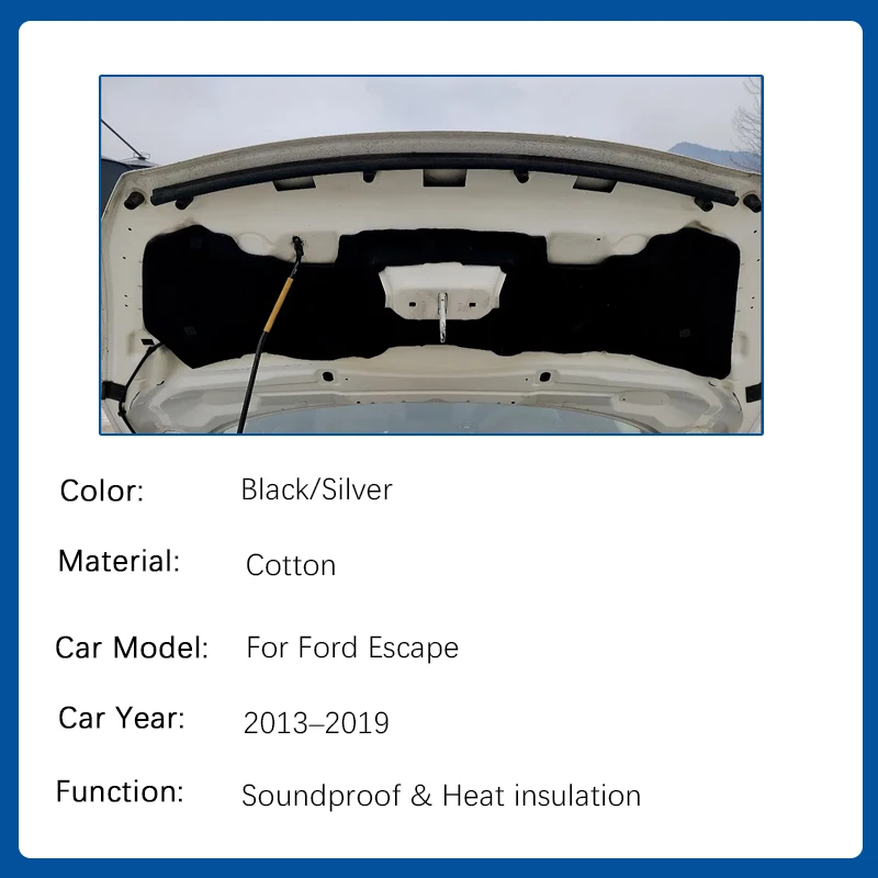 Coussin D'isolation Acoustique Pour Capot Avant De Voiture Pour Citroën Berlingo 5 Sièges 2017 2018 2019, Housse Insonorisée En Coton, Accessoires Extérieurs