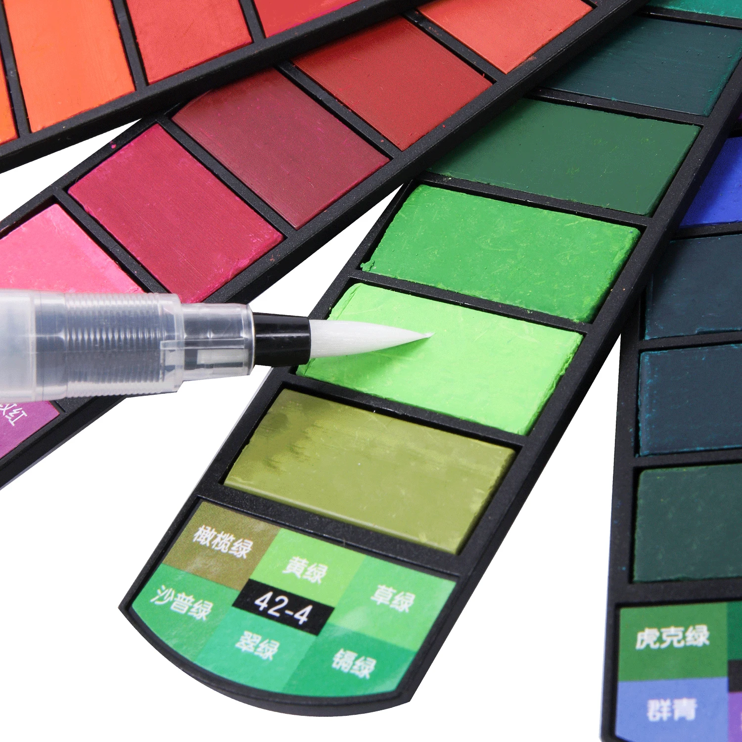 Solid Watercolor Pigment Portable Travel WaterColor Box with Brush Art Specific Fan Shaped Painting Tool 18/24/36/42 Colors watercolor painting set,watercolor paint,watercolor pigment