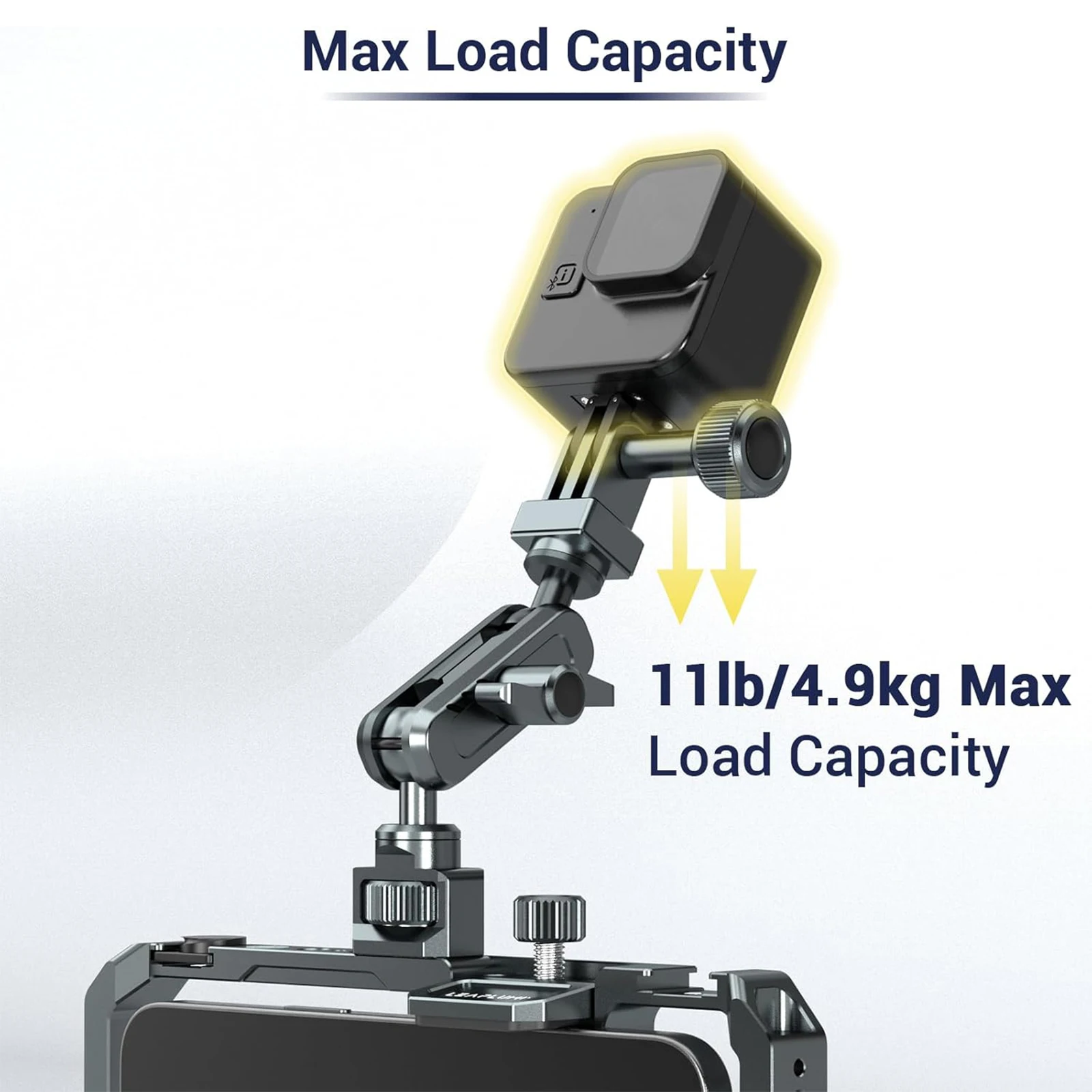 Bras Magique 17mm Double Rotule 360° pour Caméra Action - Support 5kg