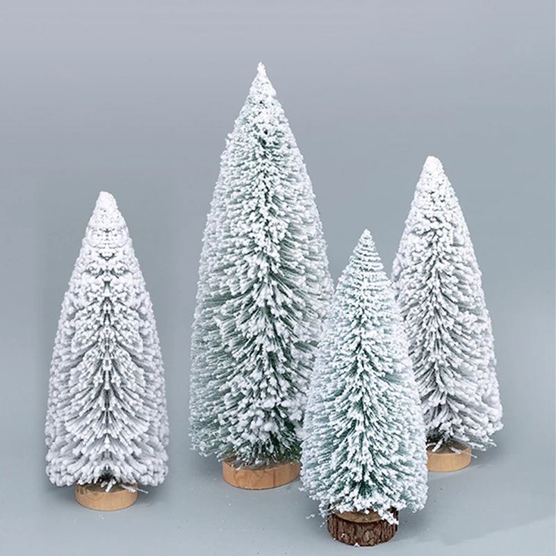 10/15/20/25/30cm Christmas Tree Ornaments Mini Artificial Snow Pine Xmas Tree Decoration for New Year Party Navidad Home Decor christmas tree ornaments