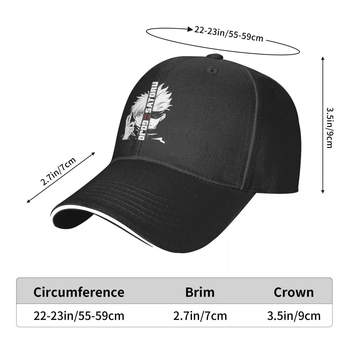 Men Women JJK Gojo Satoru Cap Fashion Baseball Cap Polyester Anime Hats Sun Hats Adjustable Dad Hat Wholesale New 5