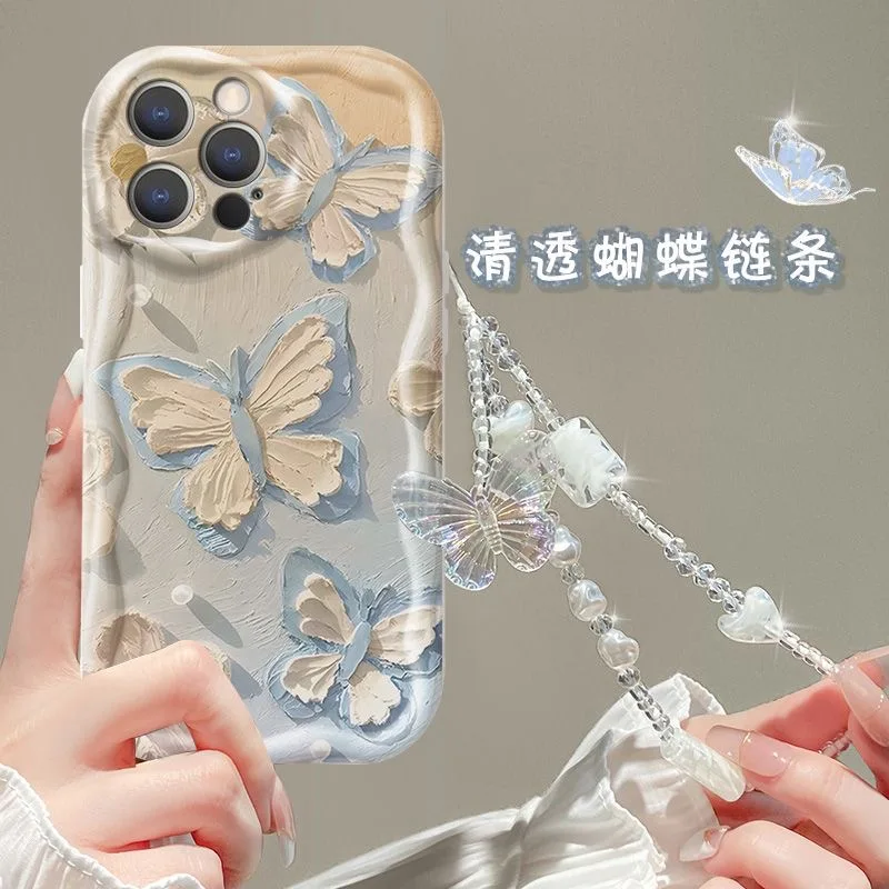 Bow Butterfly Flower Bracelet Chain Phone Case