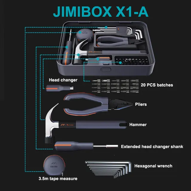 Jimibox X4 Abcd Combination Tools Box 4 Layer Suit Suitcase Storage Home Complete Toolbox