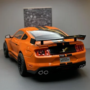 1/18 Ford Mustang GT500 Toys Model Car Alloy Diecasts Vehicle Model with Light and Sound Super Sport Car for Boys Birthday Gifts