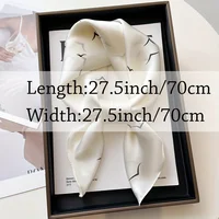 27.5" Simple Seagull Printed Square Scarf Stylish Imitation Silk Satin Shawl Spring Autumn Thin Sunscreen Headscarf For Women - Image 6