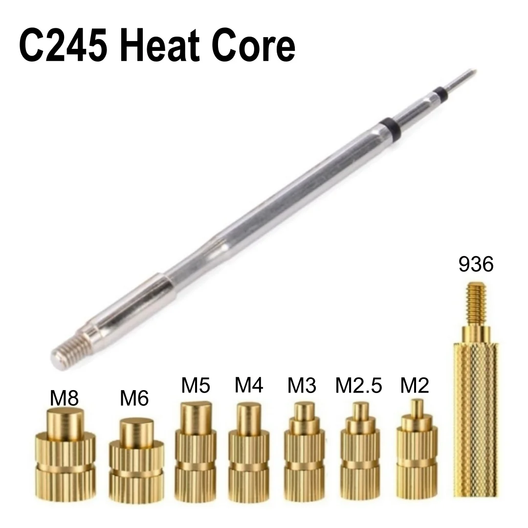 C245 Soldering Tips Adaptor For Hot Melt Brass Nut M2-M8 Embedded Kit Fit For JCB T45-A/PA/B/C GVM245 HS02A T80P