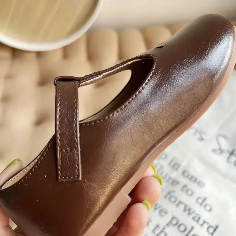 HoneyCherry New Girls Flats Soft Shoes Kids Children Princess T-strap Shoes Toddler Dress Ballet Baby Fashion