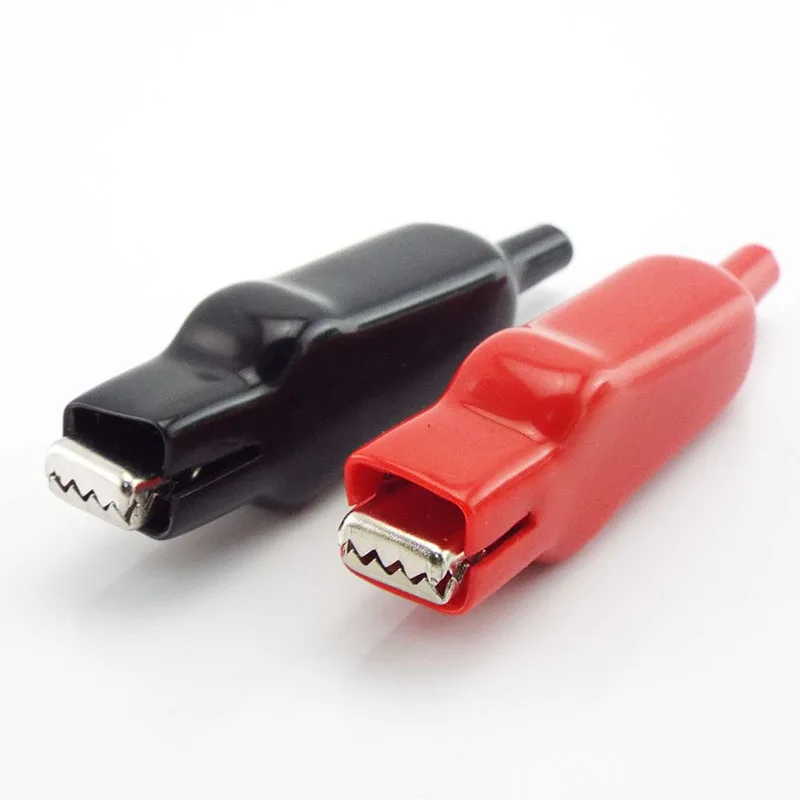 2pcs 20A Sheathed Alligator Clips Electrical DIY Test Leads Cable Alligator Double-Ended Crocodile Roach Electrical Jumper Wire alligator clips alligator clip adapter