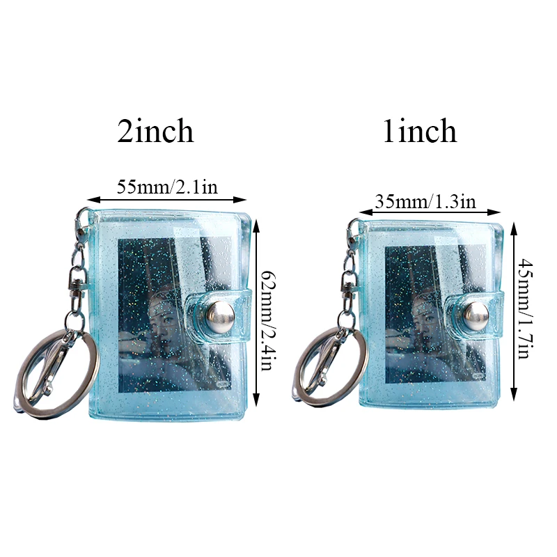 1pc Keychain Photo Album For Mini Photo Sticker Jelly Color Card Holder 2  Inch Photos Holder Portable Key Chain Wholesale