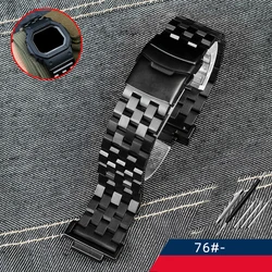 Enhanced Stainless Steel Sports Watchband Strap - 16MM (C - Black)
